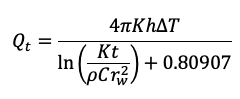 Equation for Heat Production Rate Required to Achieve Specified Thermal Drawdown over Time